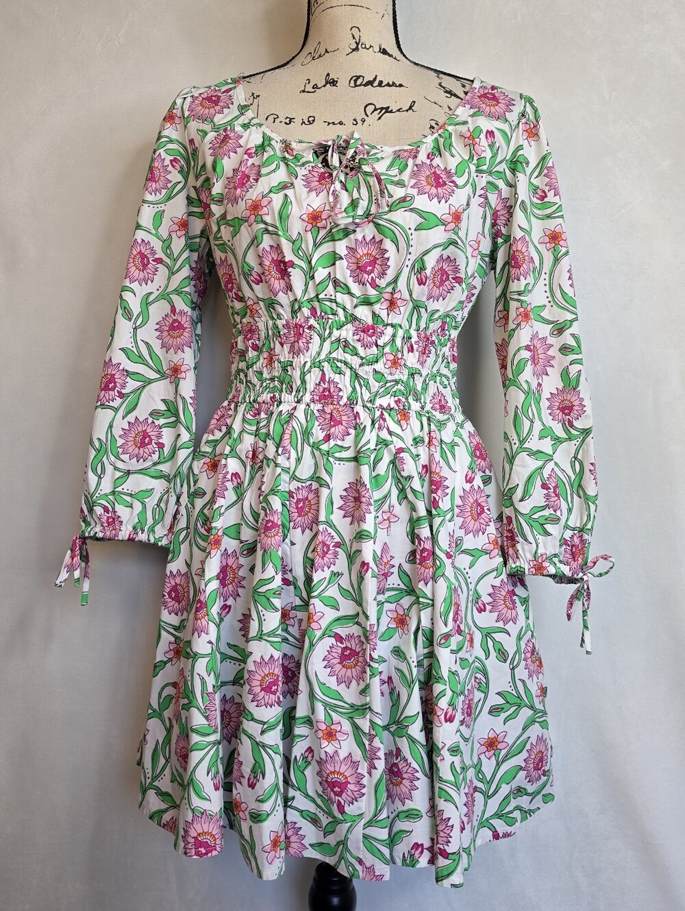NWT J.Crew Floral Smocked Waist Mini Dress Size 4 Cottagecore.